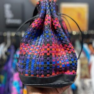 Vintage Sharif Woven Genuine Leather Bag